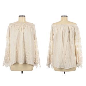HUMMINGBIRD Lace Embroidered Off Shoulder Top M